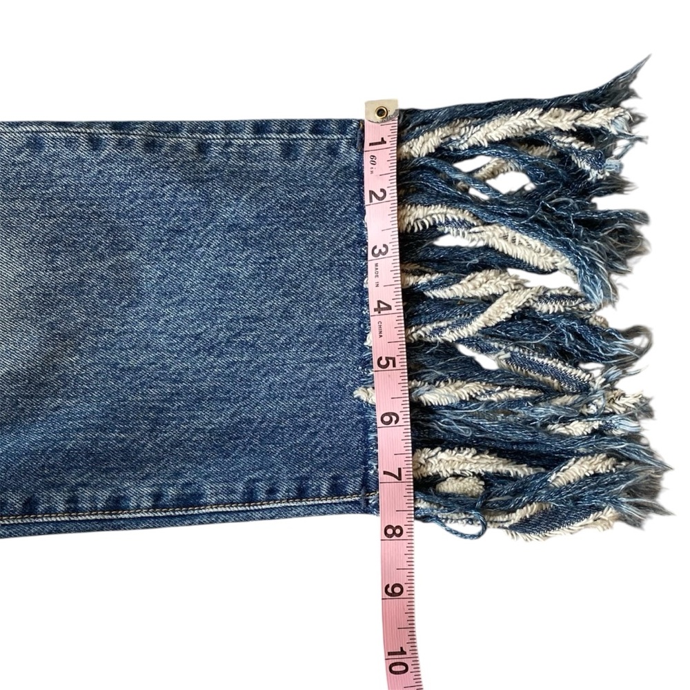 Anthropologie Pilcro Hyphen Fringe Crop Jeans Raw Hem Boyfriend 27 - Picture 15 of 15